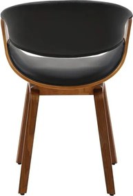 Scaun retro imitatie piele neagra, lemn furniruit ORGANIC