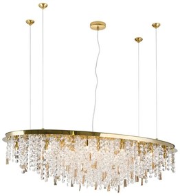 Lustra suspendata cristal K9 design elegant de lux CRYSTALRIVER aurie