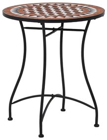 279689 vidaXL Set de bistro mozaic, 3 piese, cărămiziu, placă ceramică