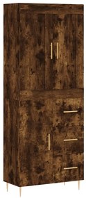 3199806 vidaXL Dulap înalt, stejar fumuriu, 69,5x34x180, lemn compozit