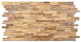 Panou decorativ, PVC, model piatra 3D, nuante bej-maro, 96x48.5cm