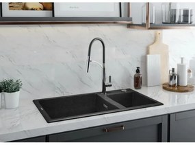 Deante BGB_B720 - Baterie chiuvetă GERBERA negru/crom cu braț flexibil