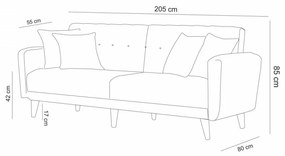 Set Canapea Extensibilă si Fotoliu Aria, Gri