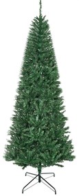 Homcom Albero di Natale Artificiale 210cm Base in Metallo Verde Φ91cm