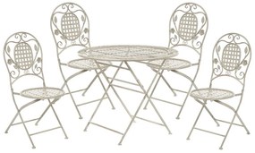 Set mobilier de grădină Basilia (alb crem) (pentru 4 persoane). 1035690