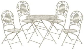 Set mobilier de grădină Basilia (alb crem) (pentru 4 persoane). 1035690