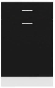 Dulap inferior cu sertar, negru, 50 x 46 x 81,5 cm, PAL Negru, Dulap inferior cu sertar 50 cm, 1