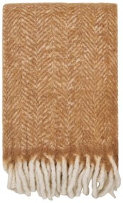 Pătură maro deschis din amestesc de lână 130x170 cm Carmel – House Nordic