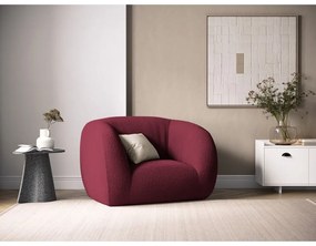 Fotoliu burgundy cu tapițerie din stofă bouclé Essen – Cosmopolitan Design