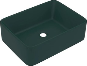 vidaXL Chiuvetă de baie lux, verde închis mat, 41x30x12 cm, ceramică
