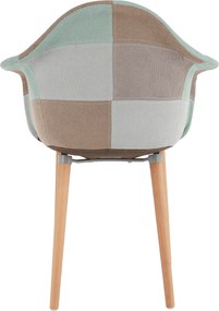 Fotoliu de design, patchwork/mentol/maro/fag, KADIR NEW TIP 5