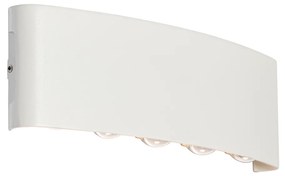 Aplică de perete exterioară albă inclusiv LED 10 lumini IP54 - Silly