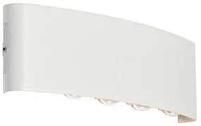 Aplică de perete exterioară albă inclusiv LED 10 lumini IP54 - Silly