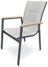 Autronic Scaun de grădină, aluminiu, textil, bej, AZC-S1110 BK