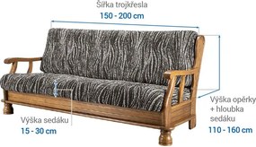Gaico Huse bielastice UNIVERSO NOU dungi alb-negru 3fotoliu cu manere de lemn (l. 150 - 200 cm)