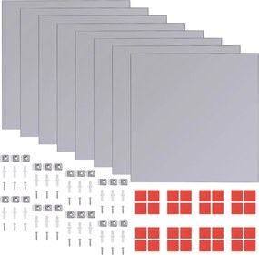 vidaXL Plăci de oglindă fără ramă, 16 buc., 20,5 cm, sticlă