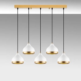 Lustră pe cablu YILDO 5xE27/40W/230V alb/auriu