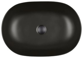 Oltens Hamnes Thin lavoar 60.5x41.5 cm oval de blat negru 40320300