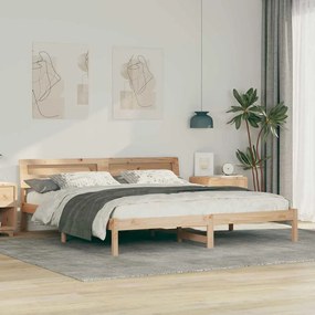 vidaXL Cadru de pat Maro 180 x 200 cm Lemn de brad solid