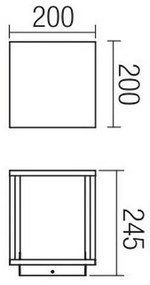 Redo 9109 - Lampă de exterior VITRA 1xE27/15W/230V IP54, neagră