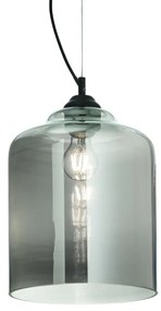 Lustra diametru 24cm, din sticla suflata manual, BISTRO SP1 SQUARE fumurie 112312