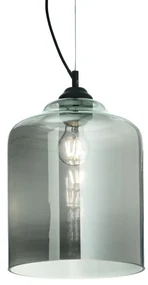 Lustra diametru 24cm, din sticla suflata manual, BISTRO SP1 SQUARE fumurie 112312