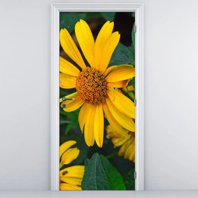 Fototapet pentru ușă - Flori galbene (95x205cm)