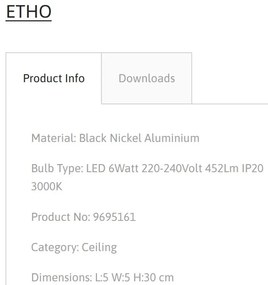 Spot LED aplicat design modern ETHO nickel, NVL-9695161