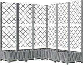 vidaXL Jardinieră de grădină cu spalier gri deschis 120x120x121,5cm PP