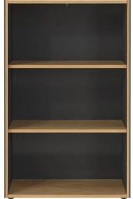 Bibliotecă gri antracit/în culoare naturală cu aspect de lemn de stejar 75x120x40 cm Podium – Germania