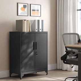 Dulap metalic multifuncțional RAVEN, 40x80x90 cm, negru SongmicsHome
