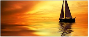 Tablou - Sailboat la apus de soare (120x50 cm)