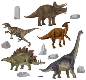 PIPPER. Autocolant textil de perete "Dinozaurii"
