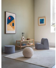 Puf de copii albastru cu tapițerie din catifea reiată – Wigiwama