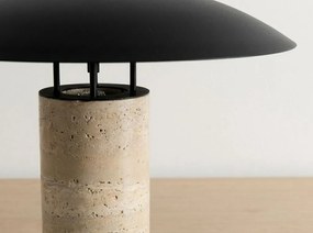 Lampa de masa din otel negru si marmura portelanata