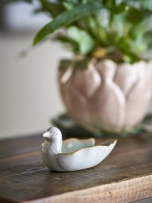 Bol vintage decorativ din ceramică antichizata 13,5x8,5x6 cm, „Chirp"