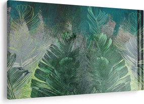 Tablou - Textura de beton cu frunze (90x60 cm)