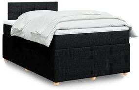 3287397 vidaXL Pat box spring cu saltea, negru, 120x190 cm, catifea