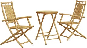 vidaXL Set mobilier bistro, 3 piese, bambus