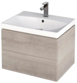 Mobilier baie suspendat pentru lavoar 60 cm cu 2 sertare stejar Cersanit City