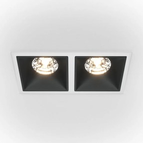 Spot LED incastrabil dimabil cu 2 surse de iluminat Alpha alb, negru 30W, 4000K
