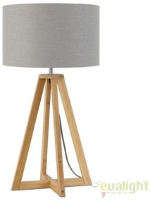 Lampa de masa realizata din materiale naturale, durabile si ecologice, EVEREST/F gri deschis