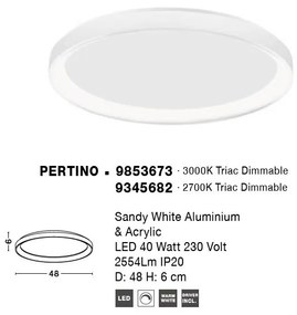 Plafoniera LED dimabila design circular PERTINO D-48cm