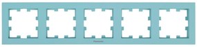 Rama 5 module orizontala, IP20, Turcoaz, Panasonic Karre Plus 55 Soft Touch