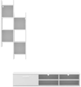 Perete de living KATHI 150 cm, alb