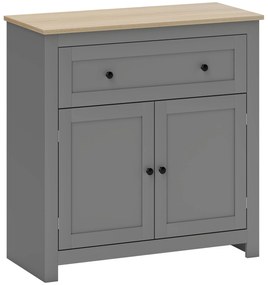 HOMCOM Comodă de bucătărie modernă cu sertar și dulap din lemn gri | Aosom Romania