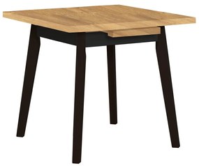 Masa extensibila living/bucatarie Solo 1, negru/stejar rustic, 80x80/110cm, UnicSpot