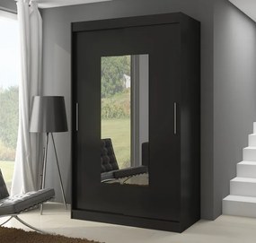 Dulap cu usi glisante si oglinda 150x200 cm, Dorrigo, ADRK Furniture (Culoare: Ciocolata)