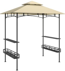 Outsunny Cort de Grătar, Cort de BBQ, Foisor de Grădină cu 2 Rafturi, Coșuri de Depozitare, Carlige, pentru Terasă, Bej | Aosom Romania