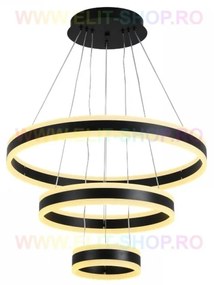 Lustra LED Cu Telecomanda, Elit's Esn1768/600-BK, 208W